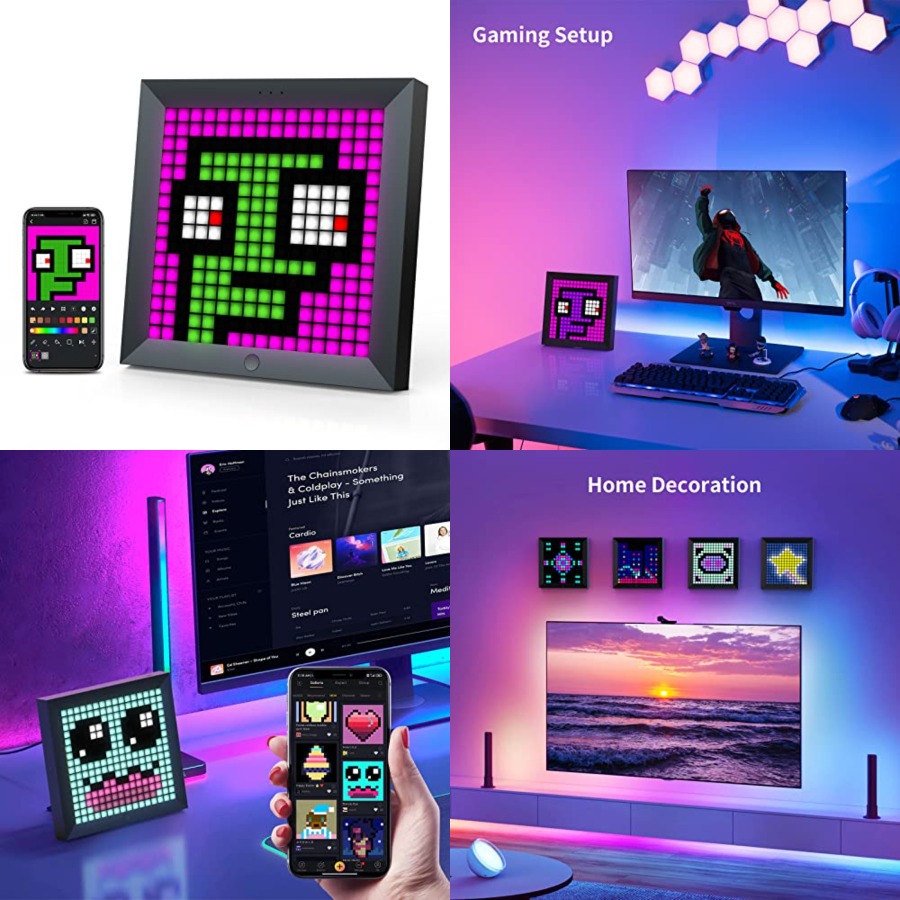 Pc Gaming Desk - Panel pikselowy LED do wyświetlania świateł,