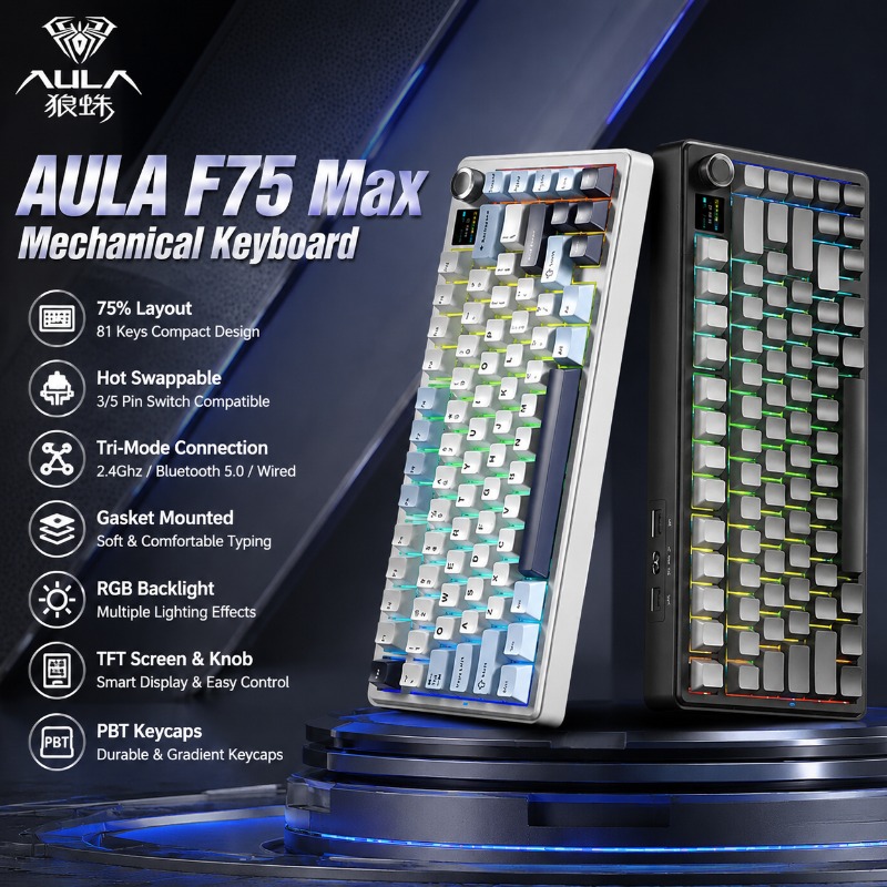 Pc Gaming Keyboard - Klawiatura mechaniczna AULA F75 Max, układ